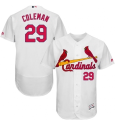 Men's Majestic St. Louis Cardinals #29 Vince Coleman White Home Flex Base Authentic Collection MLB Jersey