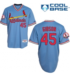 Men's Majestic St. Louis Cardinals #45 Bob Gibson Authentic Blue 1982 Turn Back The Clock MLB Jersey