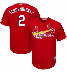 Men's Majestic St. Louis Cardinals #2 Red Schoendienst Replica Red Alternate Cool Base MLB Jersey