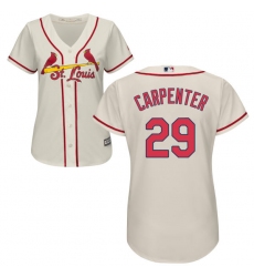 Women's Majestic St. Louis Cardinals #29 Chris Carpenter Replica Cream Alternate Cool Base MLB Jersey