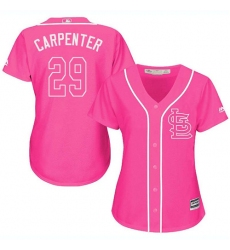 Women's Majestic St. Louis Cardinals #29 Chris Carpenter Replica Pink Fashion Cool Base MLB Jersey