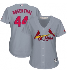 Women's Majestic St. Louis Cardinals #44 Trevor Rosenthal Authentic Grey Road Cool Base MLB Jersey