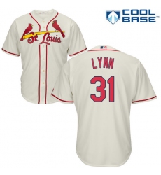 Men's Majestic St. Louis Cardinals #31 Lance Lynn Replica Cream Alternate Cool Base MLB Jersey