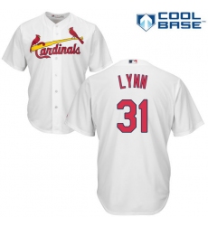 Men's Majestic St. Louis Cardinals #31 Lance Lynn Replica White Home Cool Base MLB Jersey