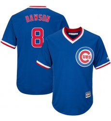Youth Majestic Chicago Cubs #8 Andre Dawson Authentic Royal Blue Cooperstown Cool Base MLB Jersey