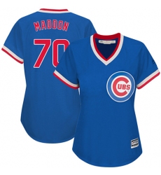 Women's Majestic Chicago Cubs #70 Joe Maddon Replica Royal Blue Cooperstown MLB Jersey