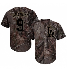 Men's Majestic Los Angeles Dodgers #9 Yasmani Grandal Authentic Camo Realtree Collection Flex Base MLB Jersey