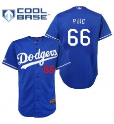 Men's Majestic Los Angeles Dodgers #66 Yasiel Puig Authentic Royal Blue Cool Base MLB Jersey