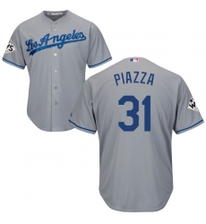 Youth Majestic Los Angeles Dodgers #31 Mike Piazza Authentic Grey Road 2017 World Series Bound Cool Base MLB Jersey