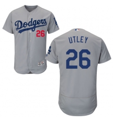 Men's Majestic Los Angeles Dodgers #26 Chase Utley Gray Alternate Road Flexbase Authentic Collection MLB Jersey