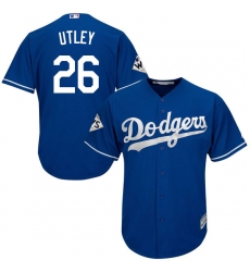 Men's Majestic Los Angeles Dodgers #26 Chase Utley Replica Royal Blue Alternate 2017 World Series Bound Cool Base MLB Jersey