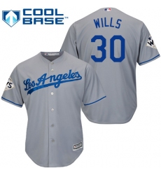 Youth Majestic Los Angeles Dodgers #30 Maury Wills Authentic Grey Road 2017 World Series Bound Cool Base MLB Jersey