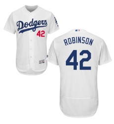 Men's Majestic Los Angeles Dodgers #42 Jackie Robinson White Home Flex Base Authentic Collection MLB Jersey