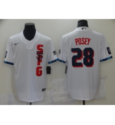 Men's San Francisco Giants #28 Buster Posey Nike White 2021 All-Star Game Replica Jersey