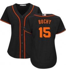 Women's Majestic San Francisco Giants #15 Bruce Bochy Authentic Black Alternate Cool Base MLB Jersey