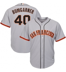 Youth Majestic San Francisco Giants #40 Madison Bumgarner Authentic Grey Road Cool Base MLB Jersey