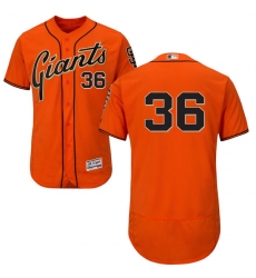 Men's Majestic San Francisco Giants #36 Gaylord Perry Orange Alternate Flex Base Authentic Collection MLB Jersey