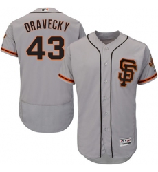 Men's Majestic San Francisco Giants #43 Dave Dravecky Grey Alternate Flex Base Authentic Collection MLB Jersey