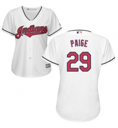 Women's Majestic Cleveland Indians #29 Satchel Paige Authentic White Home Cool Base MLB Jersey