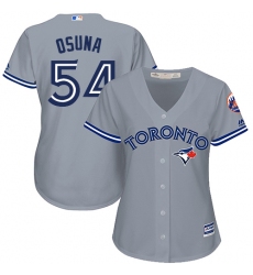 Women's Majestic Toronto Blue Jays #54 Roberto Osuna Authentic Grey Road MLB Jersey