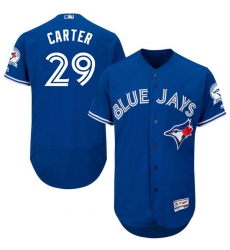 Men's Majestic Toronto Blue Jays #29 Joe Carter Blue Alternate Flex Base Authentic Collection MLB Jersey