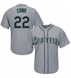 Men's Majestic Seattle Mariners #22 Robinson Cano Replica Grey Road Cool Base MLB Jersey