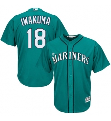 Youth Majestic Seattle Mariners #18 Hisashi Iwakuma Authentic Teal Green Alternate Cool Base MLB Jersey