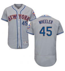 Men's Majestic New York Mets #45 Zack Wheeler Grey Road Flex Base Authentic Collection MLB Jersey