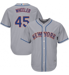 Youth Majestic New York Mets #45 Zack Wheeler Authentic Grey Road Cool Base MLB Jersey