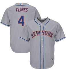 Men's Majestic New York Mets #4 Lenny Dykstra Replica Grey Road Cool Base MLB Jersey