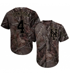 Youth Majestic New York Mets #4 Lenny Dykstra Authentic Camo Realtree Collection Flex Base MLB Jersey