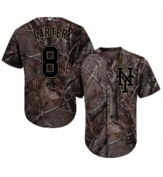 Men's Majestic New York Mets #8 Gary Carter Authentic Camo Realtree Collection Flex Base MLB Jersey
