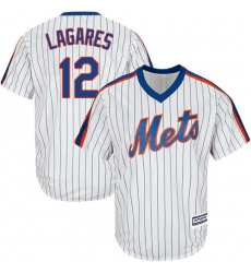 Youth Majestic New York Mets #12 Juan Lagares Replica White Alternate Cool Base MLB Jersey