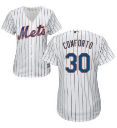 Women's Majestic New York Mets #30 Michael Conforto Authentic White Home Cool Base MLB Jersey