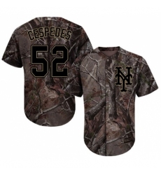 Men's Majestic New York Mets #52 Yoenis Cespedes Authentic Camo Realtree Collection Flex Base MLB Jersey