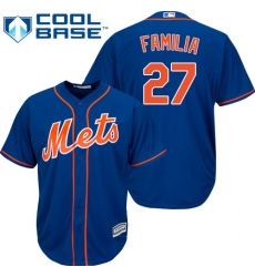 Men's Majestic New York Mets #27 Jeurys Familia Replica Royal Blue Alternate Home Cool Base MLB Jersey