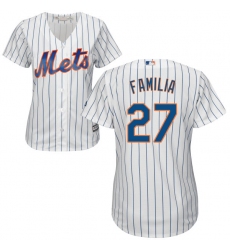 Women's Majestic New York Mets #27 Jeurys Familia Authentic White Home Cool Base MLB Jersey