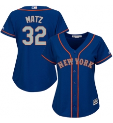 Women's Majestic New York Mets #32 Steven Matz Authentic Royal Blue Alternate Road Cool Base MLB Jersey