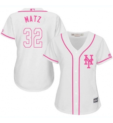 Women's Majestic New York Mets #32 Steven Matz Authentic White Fashion Cool Base MLB Jersey