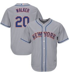 Men's Majestic New York Mets #20 Neil Walker Replica Grey Road Cool Base MLB Jersey