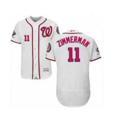 Men's Washington Nationals #11 Ryan Zimmerman White Home Flex Base Authentic Collection 2019 World Series Champions Baseball Jersey