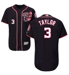 Men's Majestic Washington Nationals #3 Michael Taylor Navy Blue Alternate Flex Base Authentic Collection MLB Jersey