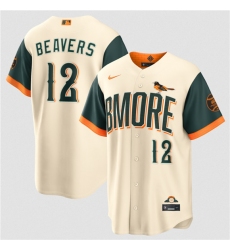 Men's Baltimore Orioles #12 Dylan Beavers Natural 2026 City Connect Stadium Stitched Baseball Jersey