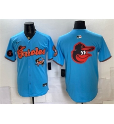Men's Baltimore Orioles Team Big Logo Blue With Vapor Premier Limited Stitched Baseball Jersey