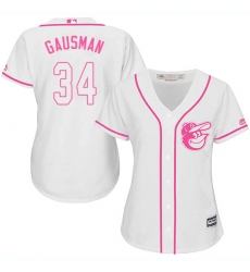 Women's Majestic Baltimore Orioles #34 Kevin Gausman Replica White Fashion Cool Base MLB Jersey