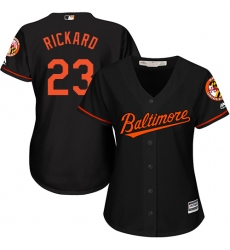 Women's Majestic Baltimore Orioles #23 Joey Rickard Replica Black Alternate Cool Base MLB Jersey
