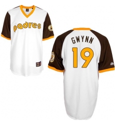 Men's Mitchell and Ness San Diego Padres #19 Tony Gwynn Authentic White Throwback MLB Jersey
