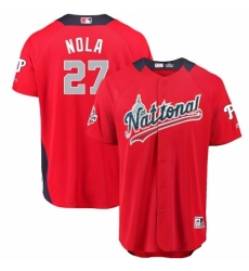 Men's Majestic Philadelphia Phillies #27 Aaron Nola Game Red National League 2018 MLB All-Star MLB Jersey