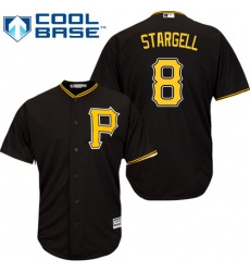 Youth Majestic Pittsburgh Pirates #8 Willie Stargell Authentic Black Alternate Cool Base MLB Jersey