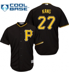 Men's Majestic Pittsburgh Pirates #27 Jung-ho Kang Replica Black Alternate Cool Base MLB Jersey